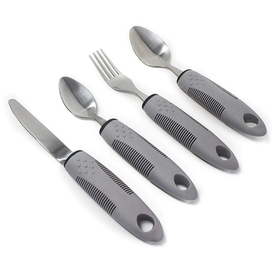 BodyHealt Weighted Utensils for Hand Tremors - Adaptive Utensils for Elderly Arthritis Parkinsons Aids for Living. Weighted Silverware for Hand Tremors Stroke Recovery Gifts for Parkinsons Patients